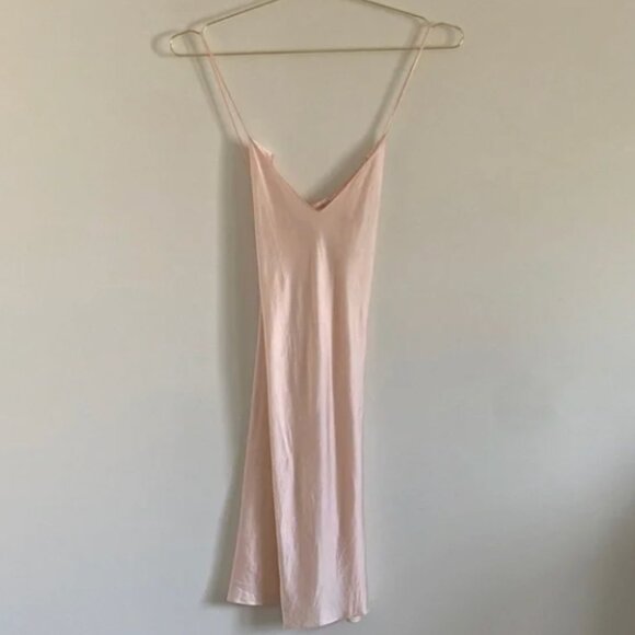 Adagio 100% Silk Mini Negligee Slip Blush Pink - Picture 2 of 4